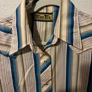 Temt Multicolor Striped Button Down Shirt